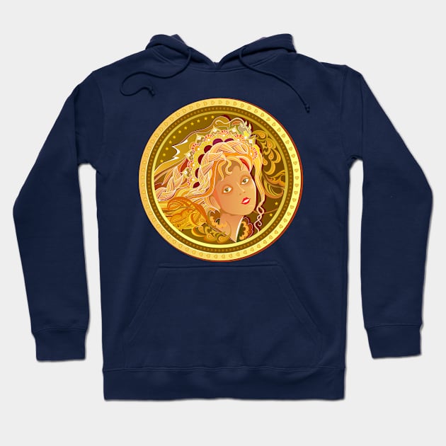 Medallion with fairies head with fairies head Hoodie by Artist Natalja Cernecka